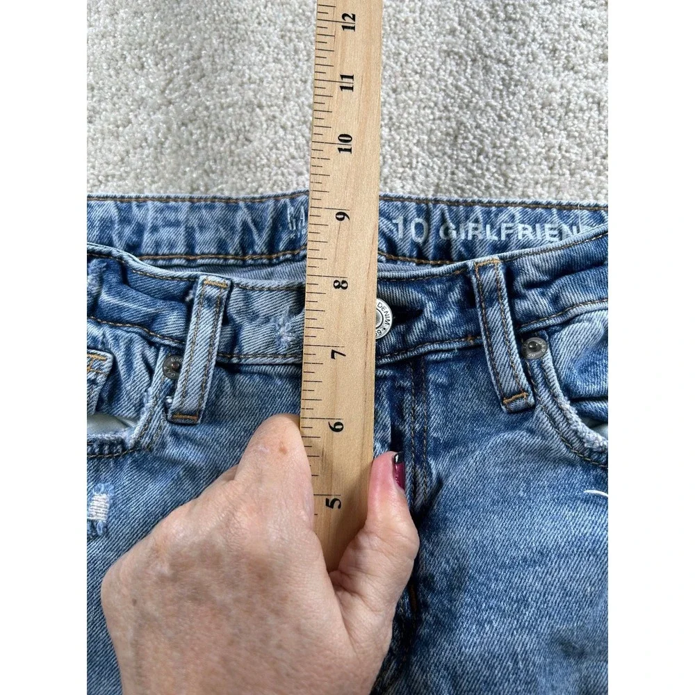 GAP Kids Girls Jeans Size 10 Girlfriend Light‎ Wash Distressed